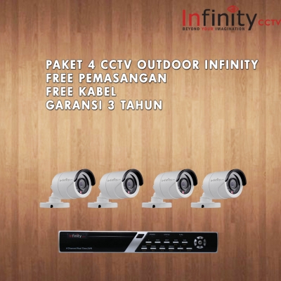 Paket 4 Cctv Infinity Outdoor Murah Free Pemasangan dan Kabel