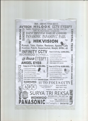 Paket Murah Cctv 2 ,4 , 8 , 16 Camera berbagai Merk