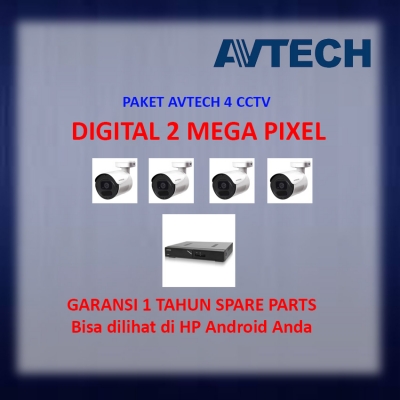 Paket Cctv 4 channel merk Avtech